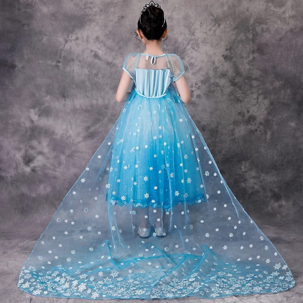 Frozen Princess Elsa Sparkly Sequin Costume Dress - Picture 3 of 8
